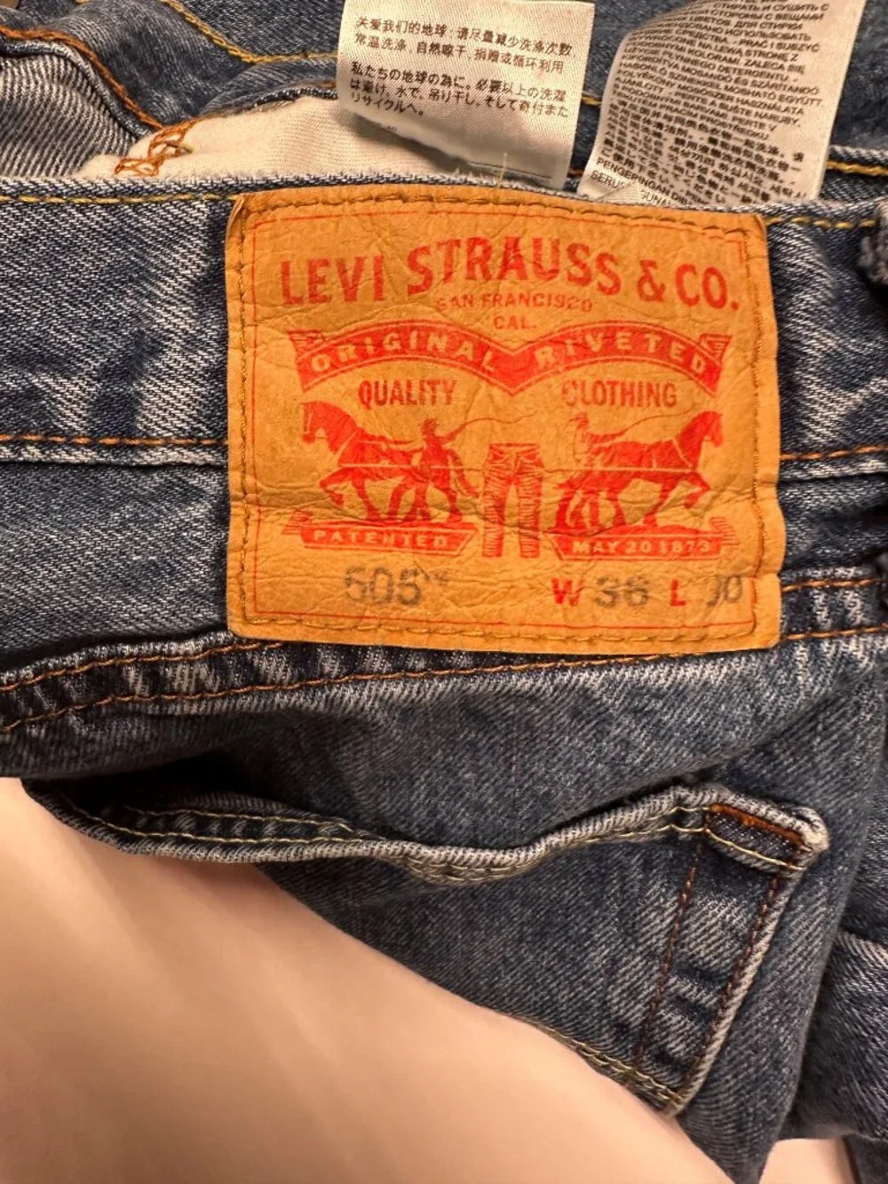 Levi’s 505 Regular Fit Jeans 36x30 Straight Leg Medium Wash Zip Fly Denim